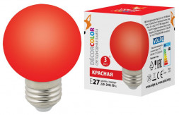 ЭЛЕКТРИКА VOLPE LED-G60-3W/RED/E27/FR/С