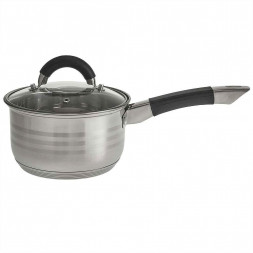 Ковш WEBBER BE-441/2 Ковш 2,1л со стекл.крышкой, 16*9,5 см, нерж.сталь, капсул. индукци. Дно