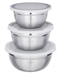 Набор салатников SATOSHI Набор салатников с крышками 6пр: 14,16,18см, нерж.сталь 812-080