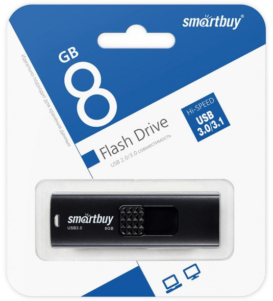 USB-флэш SMARTBUY (SB008GB3FSK) UFD 3.0/3.1 008GB Fashion Black черный