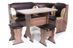 Набор мебели для кухни БИТЕЛ ОРХИДЕЯ Шимо Ясень темный/Шоколад С-221 Бежевый С-101 (4 кор)