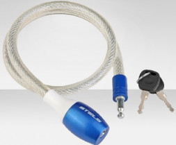 Аксессуары для вело-техники STELS Трос-замок 84353 длина 800мм, диам. 12мм, сине-стальной 540018*LU033079