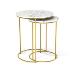 Столик журнальный SHEFFILTON SHT-CT7 мрамор каррара белый/золото ЛДСП/металл 205148