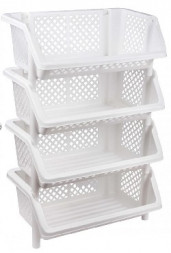 Этажерка АЛЬТЕРНАТИВА М6528 Универсал 4-х секцион. (белый)