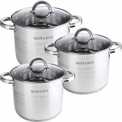 Набор посуды 6пр MAYER&BOCH 30954 6пр 5,7+7,2+9,0 л