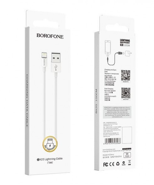 Кабель 8 Pin BOROFONE (6931474703286) BX22 Bloom USB-8 Pin 2A 1.0m белый