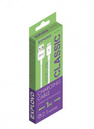 Дата-кабель EXPLOYD EX-K-998 Дата-кабель USB - microUSB 2.1A 1М круглый белый