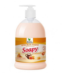 Жидкое мыло CLEAN&GREEN CG8098 Крем-мыло жидкое "Soapy" молоко и мёд увлажняющее с дозатором 500 мл.