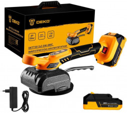 Виброприсоска аккумуляторная для укладки плитки DEKO DKTT20, 20В, 2x2.0Ач, в кейсе 063-4377
