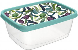 Контейнер IDILAND Optima Delicate для продуктов прямоугольный 0,85л с декором (зеленый) 221159318/05