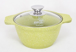 Кастрюля KUKMARA к11tsl а/пр литая 1,0л стекл/кр Trendy style lime