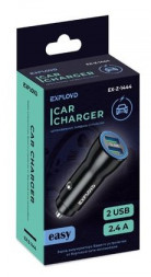 Автомобильное ЗУ EXPLOYD EX-Z-1444 АЗУ 2.4A 2хUSB чёрный