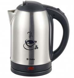 Чайник DELTA DL-1333 нерж.,черный COFFEE TIME 2л