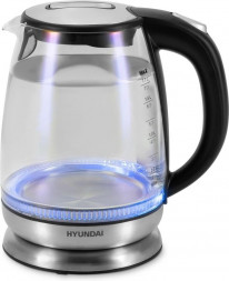 Чайник HYUNDAI HYK-G8800 1.7л. 2200Вт черный/серебристый (стекло)