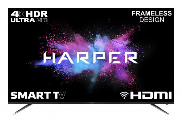 LED-телевизор HARPER 65U750TS-T2 UHD 4K SMART TV безрамочный