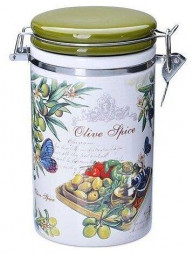 Банка для сыпучих LORAINE 28154 белый,зеленый, синий