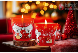 Свеча BARTEK Зимний Плюшевый мишка (Winter Teddy Bear) 115гр в стакане