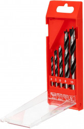 Набор сверл MATRIX Набор сверл по дереву, 4-5-6-8-10 мм, 5шт., цилиндр. хвостовик, пластиковый кейс// MATRIX Набор сверл по дереву, 4-5-6-8-10 мм, 5шт., цилиндр. хвостовик, пластиковый кейс//