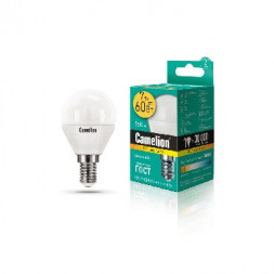 Лампа CAMELION (12069) LED7-G45/830/E14/7Вт/3000К