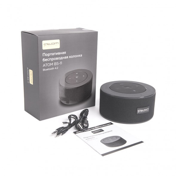 Акустика портативная АТОМ BS-11, 4*3Вт, 2500мАч, HANDS FREE, сопряжение