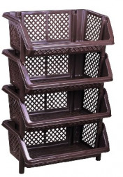 Этажерка АЛЬТЕРНАТИВА М6530 Универсал 4-х секцион. (коричневый)