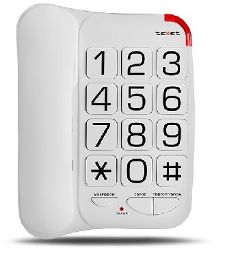 Телефон проводной TEXET TX-201 белый