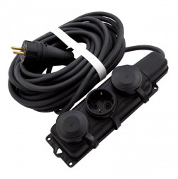 Удлинители силовые СИБРТЕХ Удлинитель электрический силовой, 10м., 3 роз., КГ 3*1.5мм, 16 А, тип УХЗ-16 95885