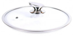 Крышка стекл. с метал/обод + овальная ручка НЖС низкая TIMA Крышка стекл. с метал/обод + овальная ручка НЖС 22 см низ. 5522