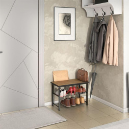 Обувница БИТЕЛ ВЕРДА Дуб золотой крафт/черный нуар (1 упаковка)