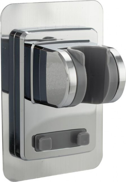 Кронштейн для душевой лейки GFMARK 1018 Кронштейн для душевой лейки, пластиковый, на самоклеящейся основе, без сверления, с крючками, хромированный.