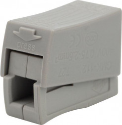 Клемма REXANT (07-2411-5) Строительно-монтажная клемма СМК 224-112 для светильника на 2 проводника 1.0-2.5/0.5-2.5 мм , белая (5 шт./уп.)