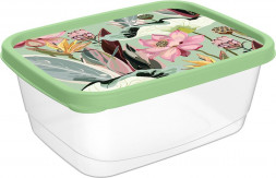 Контейнер IDILAND Botanica для продуктов прямоугольный 0,85л с декором (зеленый) 222132118/08