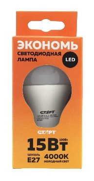 Лампа светодиодная СТАРТ (17287) LEDGLS E27 15W40 WS