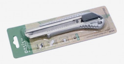 Нож OASIS Eco Нож с сегментированным лезвием 18х100х0,5 мм, алюминиевый корпус 1030601003 цвет серебристо-белый