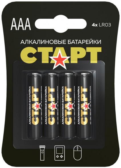 Алкалиновая батарейка СТАРТ (19135) LR03-BL4 N