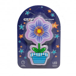 ночник СТАРТ (15930) NL 3LED Цветок синий