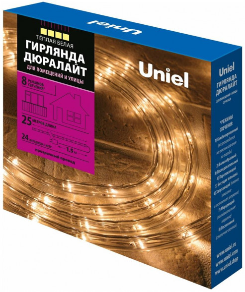 Гирлянда UNIEL (UL-00008575) ULD-D50 25M/С08 IP44 WARM WHITE