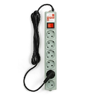 Сетевой фильтр POWER CUBE (01117) SPG(5+1)-B-10 , 6роз - 3м - серый