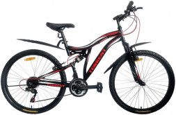 Велосипед TORRENT Outland (рама сталь, 18,5", 21 скорость, колеса 26 д., 2 амортизатора) 4000354 Черный, красный