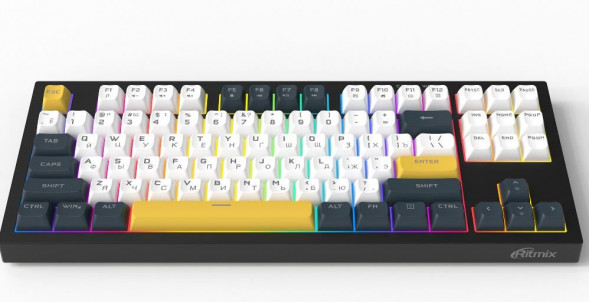 Клавиктура RITMIX RKB-587BL синий-белый-оранжевый RITMIX RKB-587BL синий-белый-оранжевый