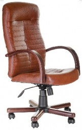 Кресло компьютерное OLSS кресло КОНСУЛ Экстра, коричневый натуральнвя кожа