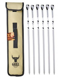 Шампура GRILLBOOM Набор шампуров 6шт, нерж.сталь, 45см, в чехле 103-018