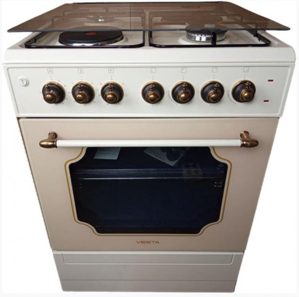 Комбинированная плита VESTA Valencia VKE 21-EX Бежевый Retro
