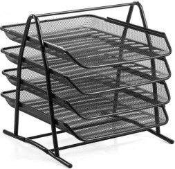 Органайзер UNISTOR CONSUL 4 для бумаги металлический 4 секции, А4 Черный 212888