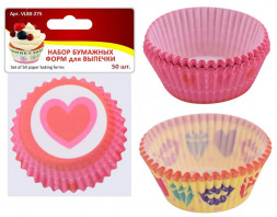 Набор бумажных форм MULTIDOM Набор бумажных форм для выпечки D7см H3см 50шт. VL80-275