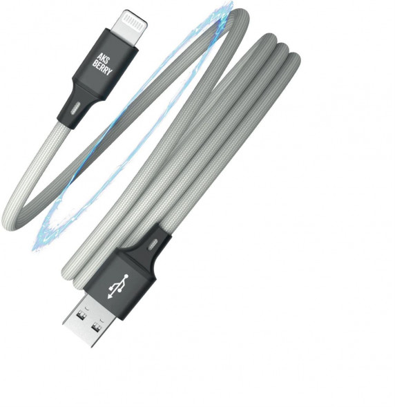 Кабель AKSBERRY (6900307940013) X164 Magnetic USB-A - Lightning, серый