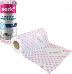 Салфетка YORK Салфетки вискозные Тюльпан Премиум в рулоне 40шт. (25х40 см) 20480