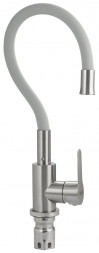 Смеситель для кухни BRIMIX 9319 Смеситель кухонный, гибкий излив СВЕТЛО-СЕРЫЙ, из нержавеющей стали марка 304, серии СТАНДАРТ
