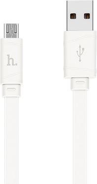 Кабель HOCO (6957531040071) X5m 1мUSB 2.4A microUSB белый - 1,0m