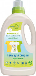 гель для стирки MOLECOLA Экологичный универсальный гель для стирки КОНЦЕНТРАТ Водяные цветы 1000 мл, 70440